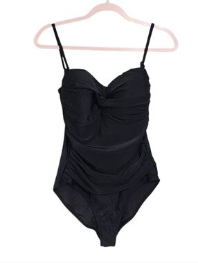 Relleciga Swimsuit L Black One Piece Tummy Control Padded Bust